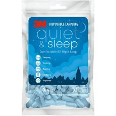3M Disposable Earplugs, Hearing Protection for Quiet & Sleep, Light Blue, 32 NRR, 80 pairs in a resealable bag