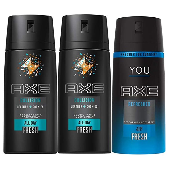 Bodyspray for men Collision Leather and 150ml, 2 pieces + Axe Refresh Bodyspray FREE |