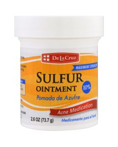 De La Cruz, Sulfur Ointment, Acne Treatment, Maximum Potency, 2.6 oz (73.7 g)

