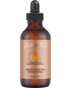 Pura D'or Vitamin C Serum Professional Strength Anti-Aging Skin Therapy for Unisex, 118 ml