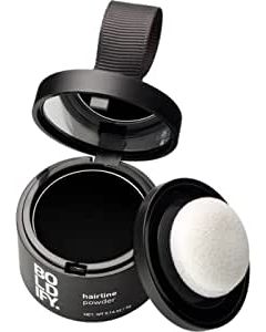 BOLDIFY Hairline Powder, Instantly Conceals Hair Loss and Fills In Receding Hairlines, and Wide Parts, Stain-Proof 48 Hour Formula for Hair & Beard, Root Concealer & Gray Hair Coverage (Black)
