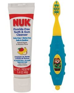 NUK Grins & Giggles Toddler Toothbrush & Cleanser Set, Boy
