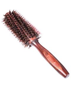 Natural Boar Bristle Round Comb Hair Brush with Ergonomic Natural Wood Handle-FER002924