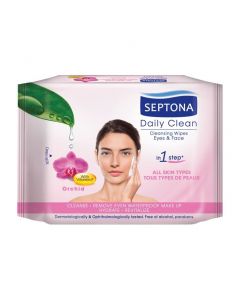 Septona Orchid Makeup Remover Cleansing Wipes All Skin Types - 20pcs