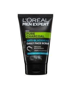 L'Oreal Men Expert Pure Charcoal Anti-Black Head Daily Face Scrub - 100ml
