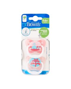 Dr. Brown's Prevent Soother Pacifier 0-6m 2psc - Pink