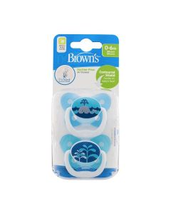 Dr. Brown's Prevent Soother Pacifier 0-6m 2psc - blue