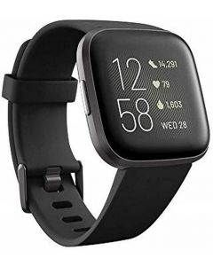 Fitbit Versa 2 (NFC), Health and Fitness Smartwatch with Heart Rate, Music, Sleep and Swim Tracking, One Size (S and L Bands Included) - Black/Carbon
