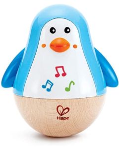Hape Penguin Musical Wobbler | Colorful Wobbling Melody Penguin, Roly Poly Toy For Kids 6 Months+