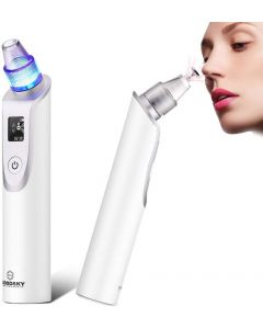 Electric Blackhead Remover, Goodsky X7 LED Display USB Rechargeable Acne Cleaner Vacuum Suction Face Pore Cleansing Device Blue and Red Light
