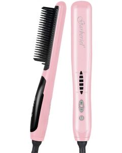 Garberiel 2 in 1 Hair Straightener Brush Straightcare Essential 6 Modes with Premium PTC Ceramic Heating Components Straight Hair Comb and Curly Hair Comb UK Plug
