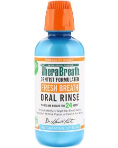 TheraBreath Fresh Breath Oral Rinse Invigorating ICY Mint Flavor 16 fl oz 473 ml