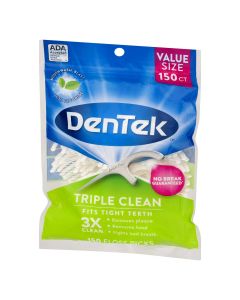 DenTek Triple Clean Floss Picks | No Break Guarantee | 150 Count