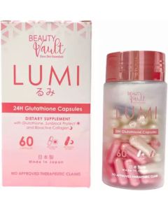 Beauty Vault LUMI 24H Glutathione Capsules, 60 Caps