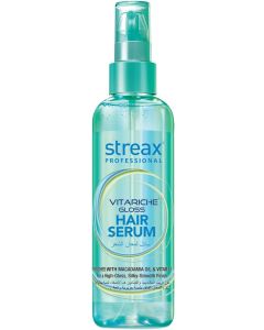 Streax Professional Vitariche Gloss Hair Serum for Women & Men – 100ml | Enriched with Macadamia Oil and Vitamin E | For Gorgeous & Shiny Hair | Helps in Everyday Styling | Adds Shine to Hair
