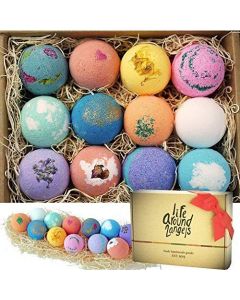 12 uniquely handcrafted bath bombs. Functional and relaxing. Great Mothers day gifts.
Truly made in California, USA freshly with premium USA natural ingredients - fizzes with colors, will not stain your tub!
Therapeutic and Moisturizing bath bombs, form