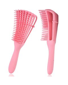 SYBF 2 Pieces Detangling Brush for Curly Hair,Hair-Detangler for Afro Textured 3a to 4c Kinky Wavy for Wet/Dry/Long Thick Curly Hair,Improve Hair Texture-Easy Clean - (Black)