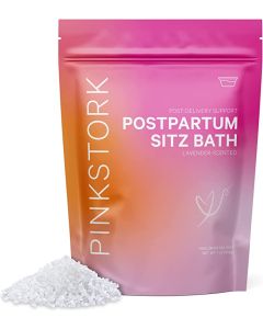 Pink Stork Postpartum Sitz Bath Soak: Dead Sea Salt for Perineal Care + Cleansing, Postpartum Recovery, Labor + Delivery Essentials, Postpartum Essentials, Women-Owned, Lavender Scented, 1 lb