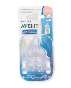 Philips AVENT Anti-Colic Nipple, Clear, Variable Flow (SCF425/27)