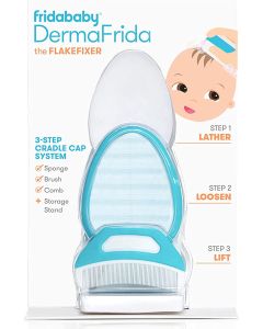 The 3-Step Cradle Cap System By Fridababy | Dermafrida The Flakefixer | Sponge, Brush, Comb And Storage Stand For Babies With Cradle Cap
