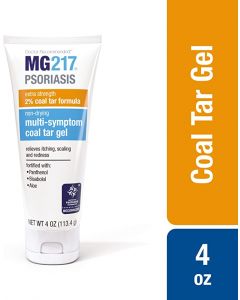 MG217 2% Coal Tar Psoriasis Gel, Non-Drying Multi-Symptom Treatment - 4 oz Tube