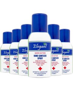 Elegant Hand Sanitizer Spray – 100ml – Pack of 6 – 70% IPA – Advanced Germ Protection – Moisturizers & Vitamin E
