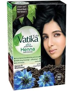 Dabur Vatika Henna Hair Colour, Natural Black, 10 gm, Pack of 6
