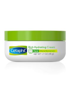 CETAPHIL Rich Hydrating Cream for Face | With Hyaluronic Acid | 1.7 oz | Moisturizing Cream for Dry to Normal Skin| Immediate and Lasting Hydration | Fragrance Free| Dermatologist Recommended Brand