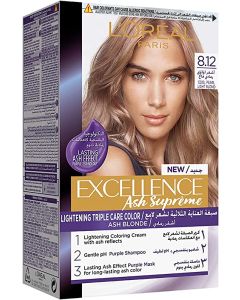 L´Oréal Paris Excellence Ash Supreme AntiBrass Permanent Hair Colour, 8.12 Cool Pearl Light Blonde, 250 ml
