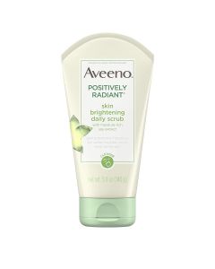 Aveeno Positively Radiant Skin Brightening Exfoliating Daily Facial Scrub, Moisture-Rich Soy Extract, Soap-Free, Hypoallergenic & Non-Comedogenic Face Cleanser, 5 Ounce
