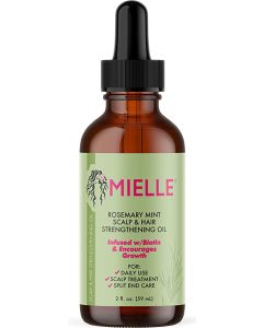 Mielle Organics Rosemary Mint Scalp & Hair Strengthening Oil With Biotin & Essential Oils, Nourishing Treatment for Split Ends, Dry Scalp, & Hair Growth, Safe For All Hair Types, 2-Fluid Ounces