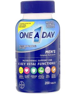 One A Day, Men’s Multivitamin, Minerals, Supplement with Vitamin A, Vitamin C, Vitamin D, Vitamin E and Zinc for Immune Health Support, B12, Calcium & More, 200 Tablets