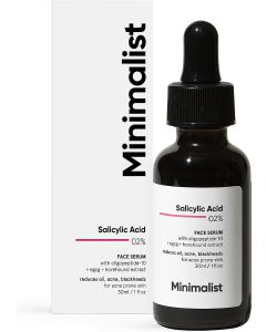 Minimalist 2% Salicylic Acid Serum For Oily Skin | Helps With Open Pores, Breakouts, Blackheads & Bumpy Texture | BHA Based Exfoliant for Oily Skin | 30ml