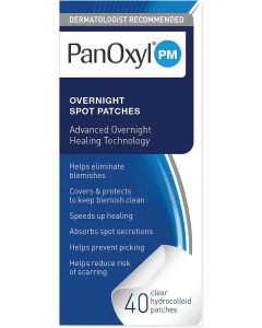 PanOxyl PM Overnight Spot Patches, Advanced Hydrocolloid Healing Technology, Fragrance Free, 40 Count
