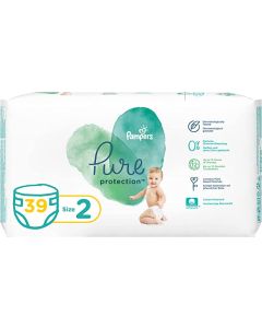 Pampers Pure Protection Dermatologically Tested Diapers, Size 2, 4-8kg, 39 Diaper Count