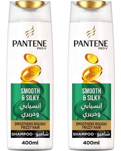 Pantene Pro-V Smooth & Silky Shampoo 2 x 400 ml Dual Pack
