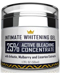 Intimate Whitening Cream - Made in USA Skin Lightening Gel for Body, Face, Bikini and Sensitive Areas - Underarm Bleaching Cream with Mulberry Extract, Arbutin, Licorice Extract - 1.7 oz

