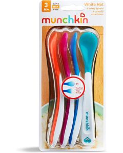 Munchkin White Hot Infant Safety Spoons, 3+ Months, Piece Of 4