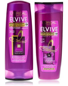 L'oreal Elvive Keratin Straight Shampoo 400ml + Conditioner 400ml