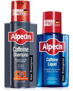 Alpecin Caffeine Shampoo C1, 250ml & Alpecin Caffeine Liquid, 200ml – against hair loss in men, bundle set