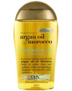 OGX, Hair Oil, Renewing+ Argan Oil of Morocco, Penetrating Oil, All Hair Types, New Formula, 100ml