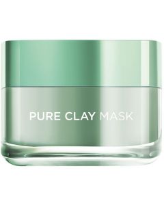 L'Oreal Paris Pure Clay Green Face Mask - Eucalyptus, Purifies and Mattifies, 50 ml