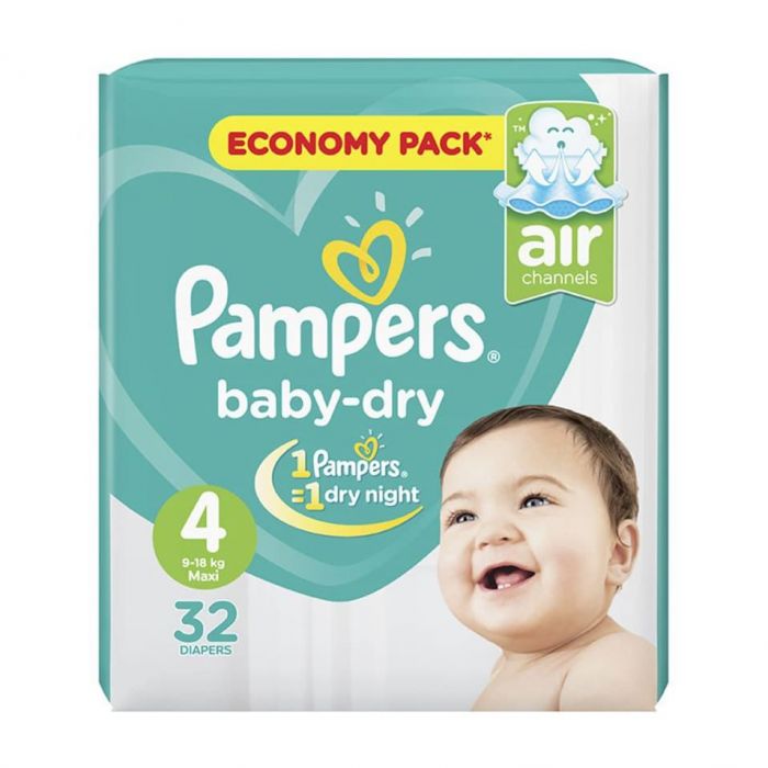 Pampers Pañales Baby-Dry, talla 4, 9-14kg, Maxi Pack (1 x 106
