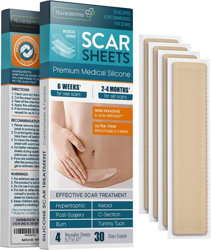 Scar Removal Tape, Scar Silicone Scar Sheets Strips for  C-Section,Surgery,Burn