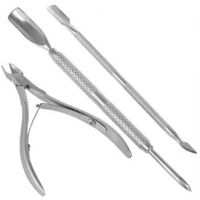 3Pcs/set Stainless Steel Nail Cuticle Pusher Spoon Remover Cutter Nipper Clipper Nail Scissors Nail Art Tools For Manicure