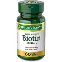 Nature's Bounty Biotin Quick Dissolve Tablets, Strawberry, 5000 mcg